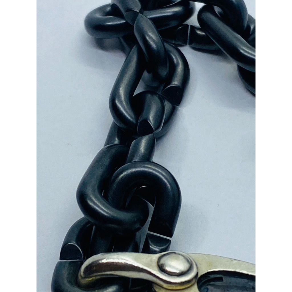 David Yurman Sterling Silver 925Chain Links Bracelet with Black Titanium 8.5"