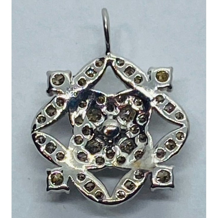 18K White Gold Diamond Pendant 0.5ct 17mm