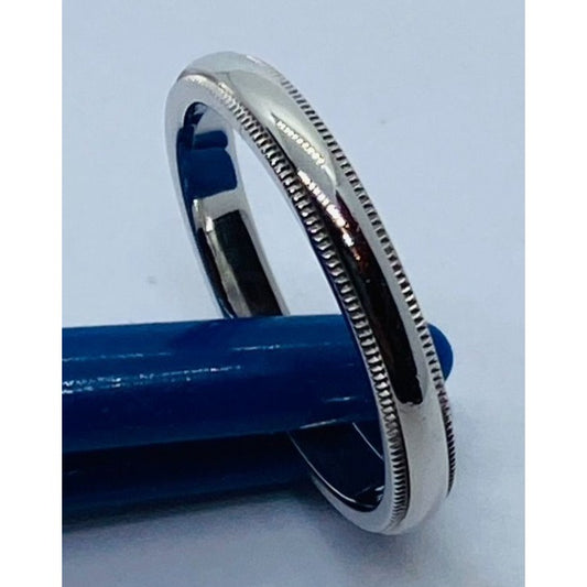 Tiffany & Co Platinum 950 3mm Double milgrain band ring 6.4 grams - Size 9