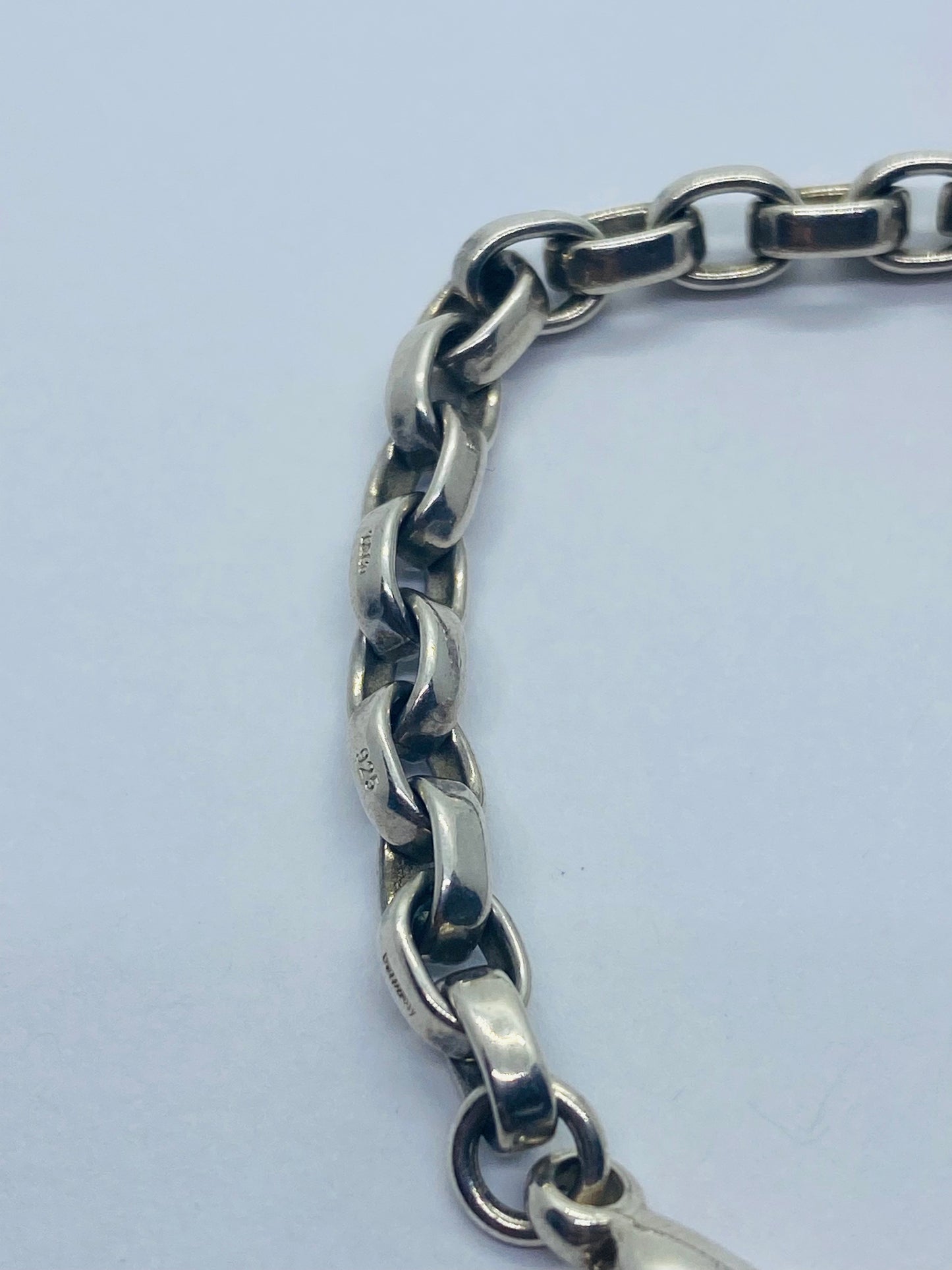 Tiffany & Co. Sterling Silver 7” Donut Link Bracelet.  Pouch