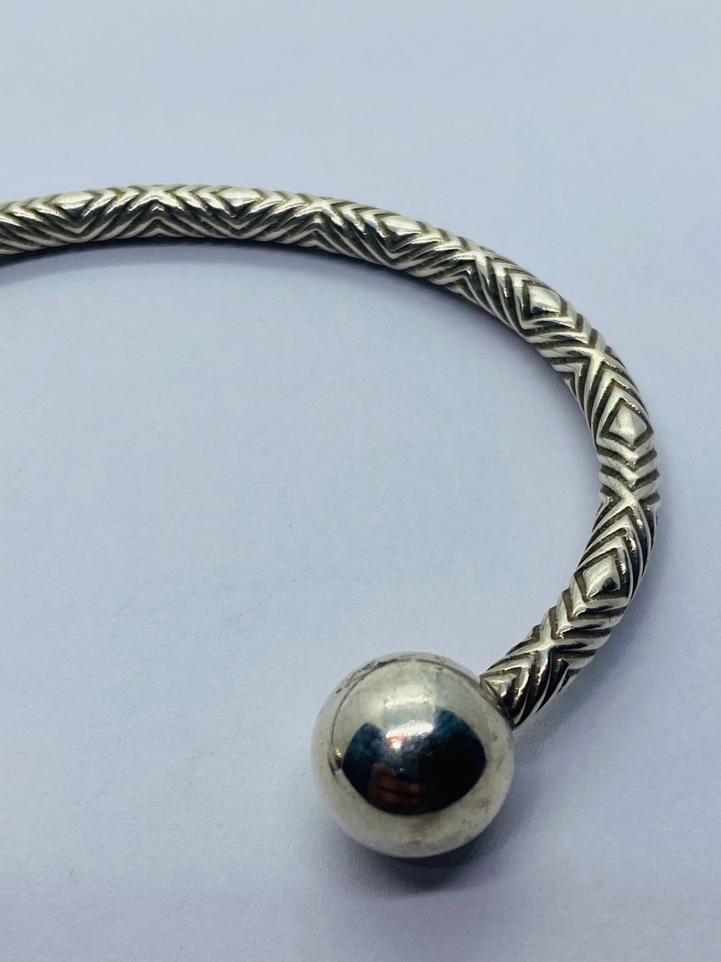 Tiffany & Co. Textured HardWear Ball Cuff Bracelet Sterling Silver 925 SMALL 5.5