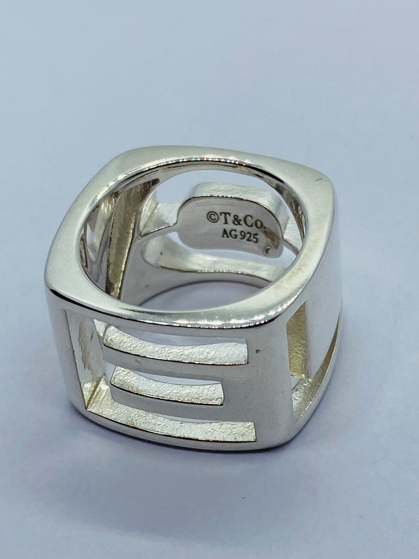 TIFFANY & CO DONALD CLAFLIN ERA STENCIL LOVE RING 925 STERLING SILVER 5.75 POUCH