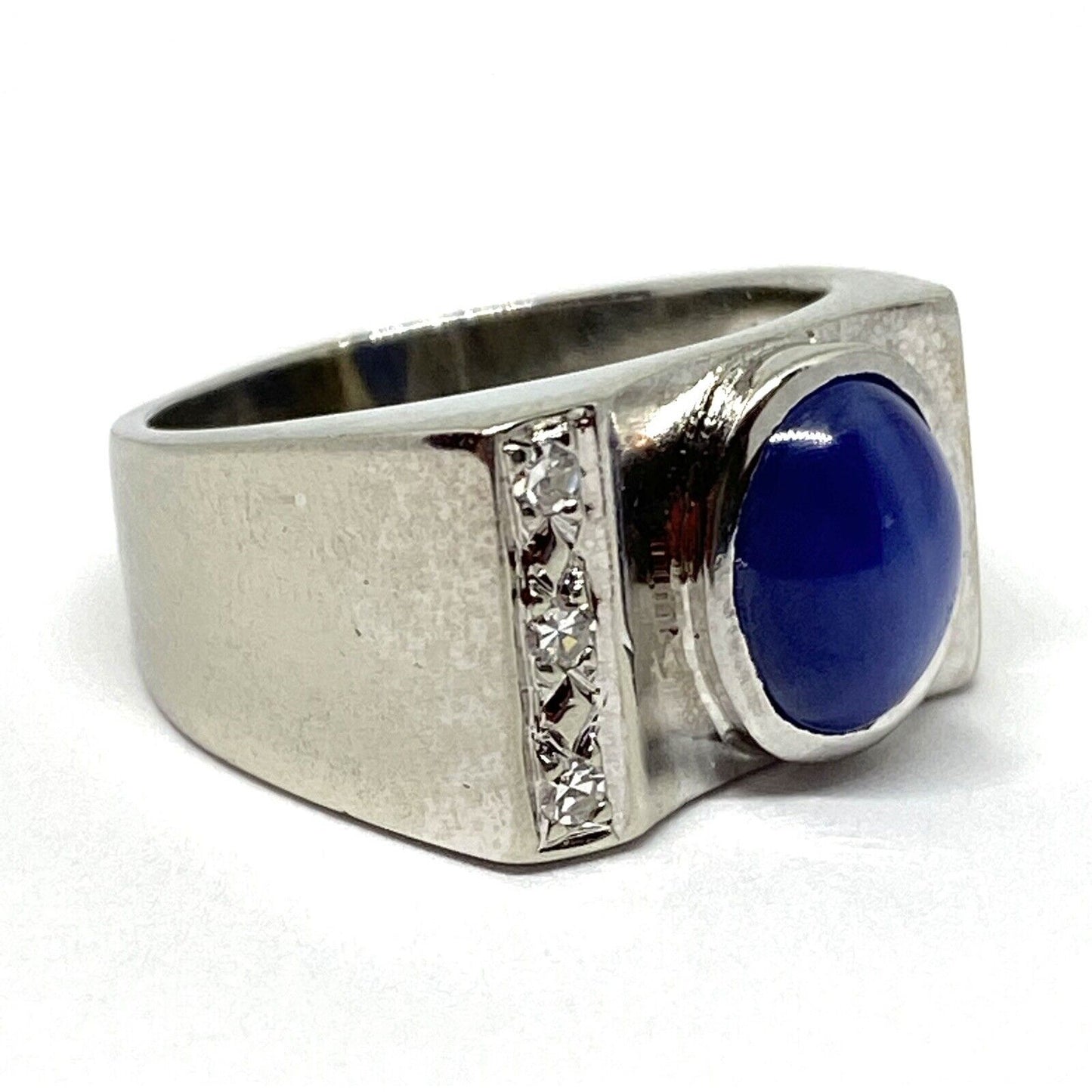 Estate Diamond Star Sapphire 14K Gold Fancy Ring 7.0 Grams