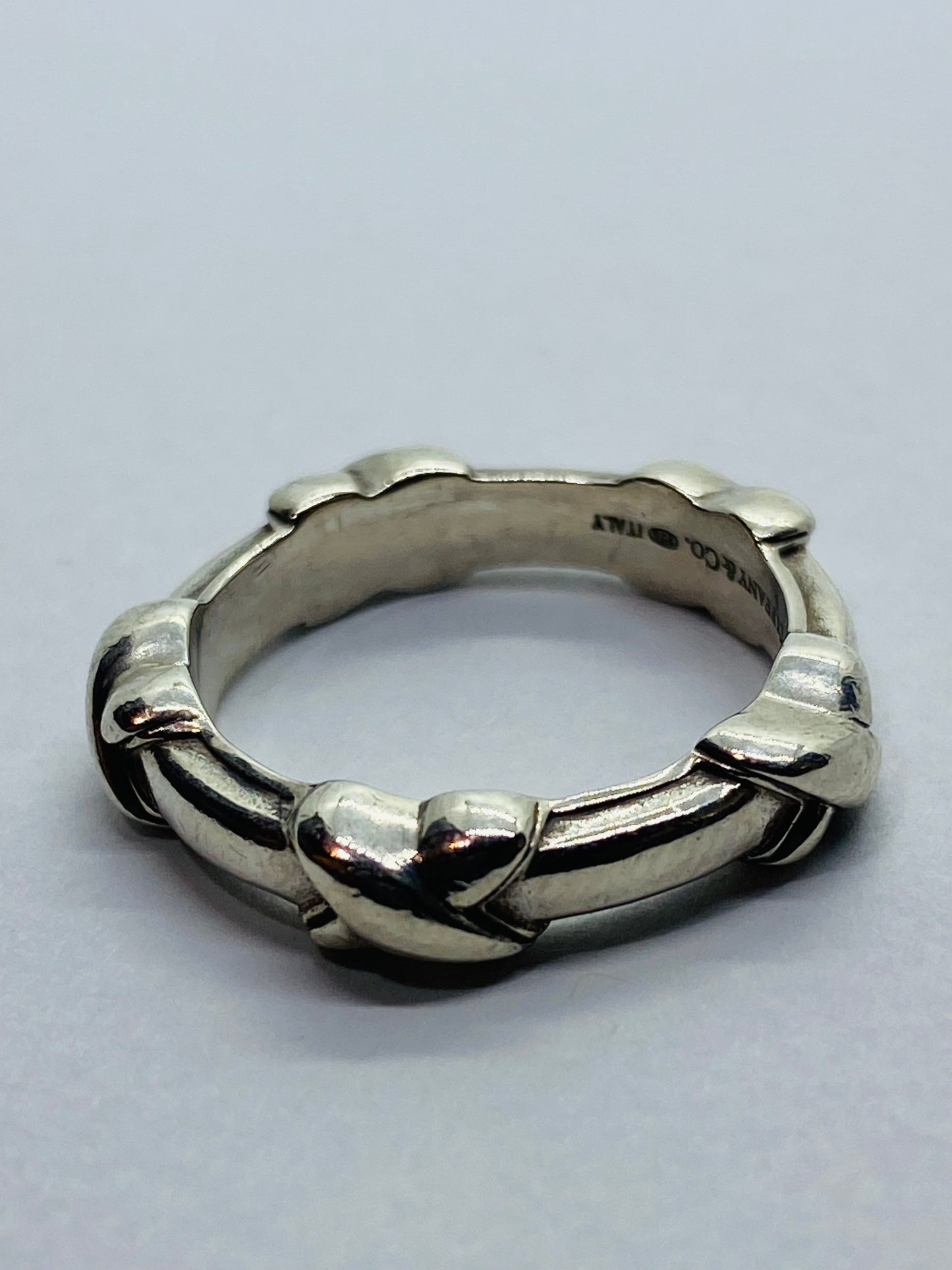 Tiffany & Co. Sterling Silver Signature X Stacking Ring Band Size 6.25 Retired