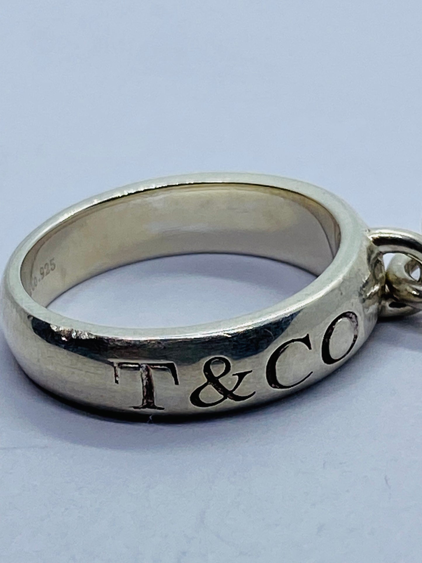 Authentic Tiffany & Co Sterling Silver 1837 Lock Padlock Dangle Ring Size 6