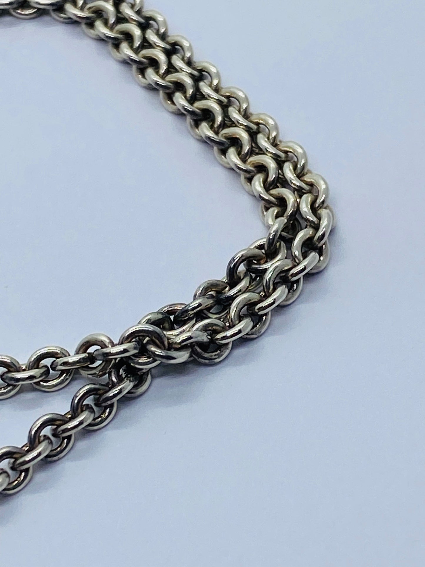 Tiffany & Co. Titanium Sterling Silver Round Disc Pendant & Chain Necklace Pouch
