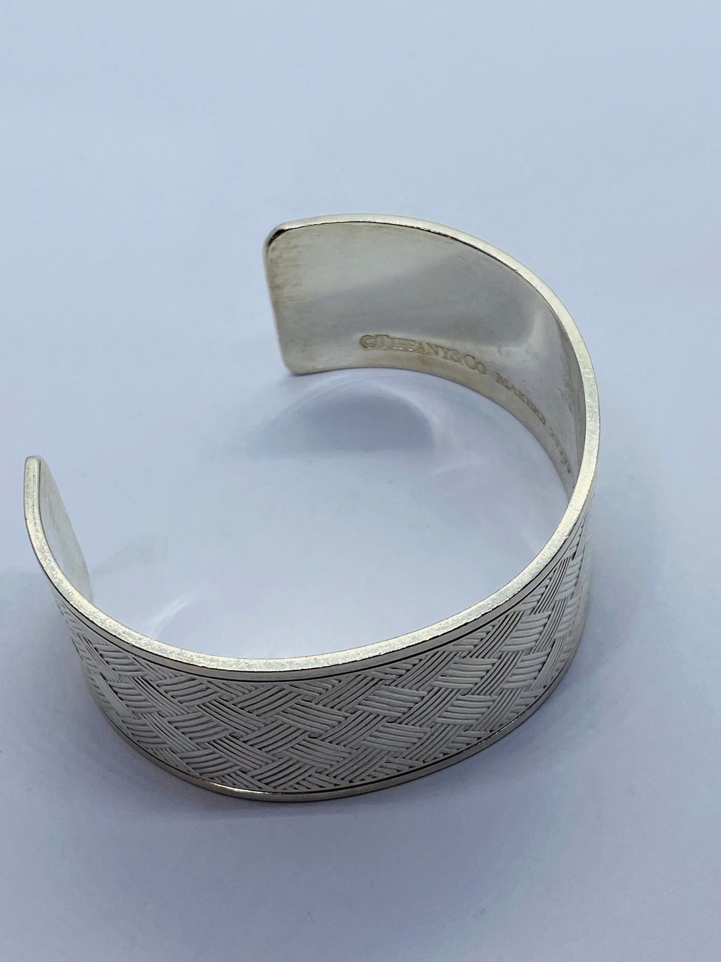 Authentic Tiffany Sterling Silver Basket Makers Cuff Bracelet