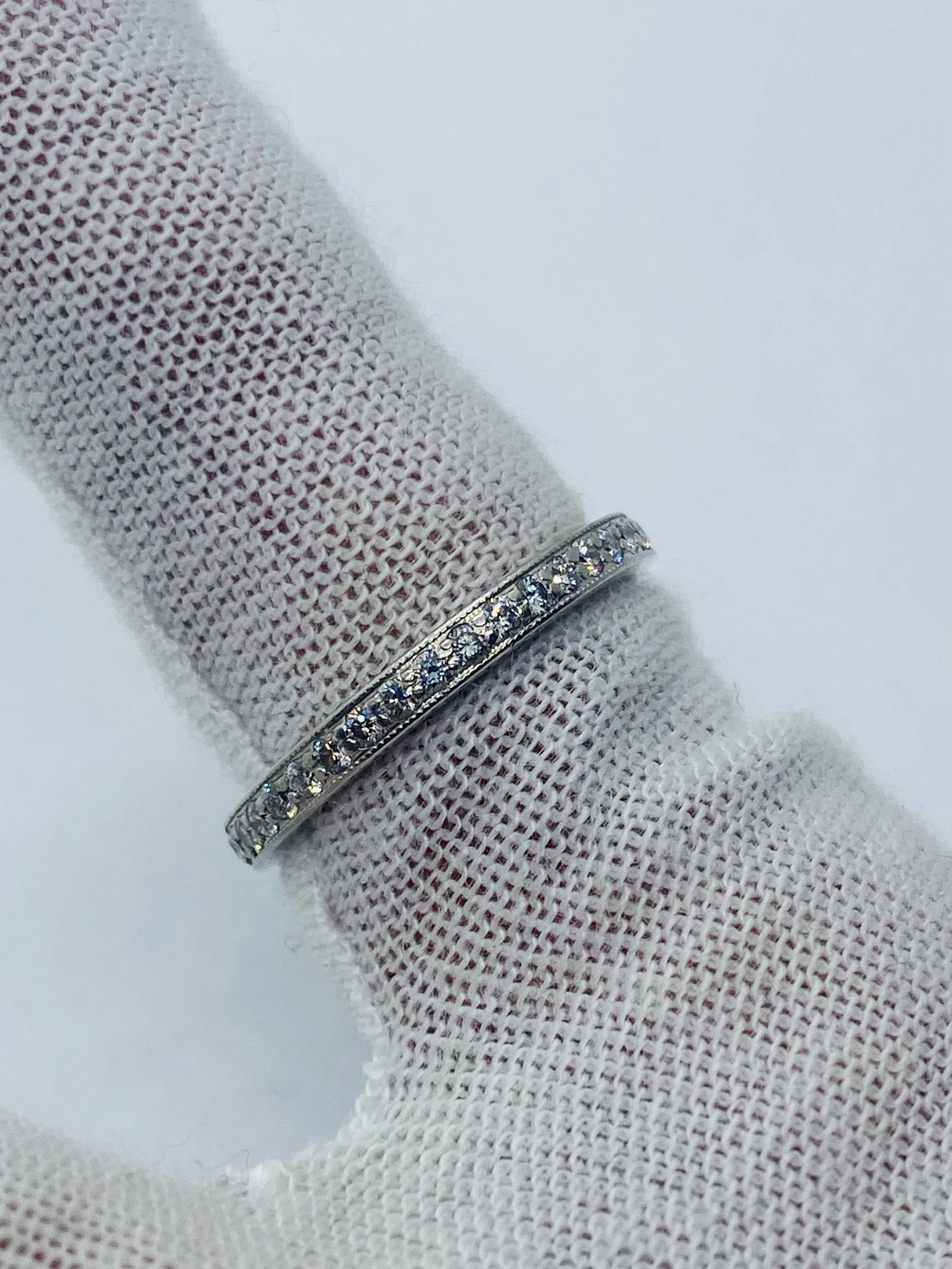 $3900 TIFFANY & CO. PLATINUM ROUND DIAMOND ETERNITY FROM LEGACY .36CT 2MM