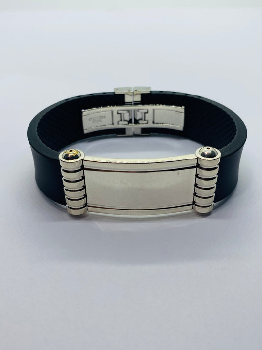TIFFANY & CO PALOMA PICASSO WIDE ID GROOVE 6.75” BRACELET STERLING 925 RUBBER