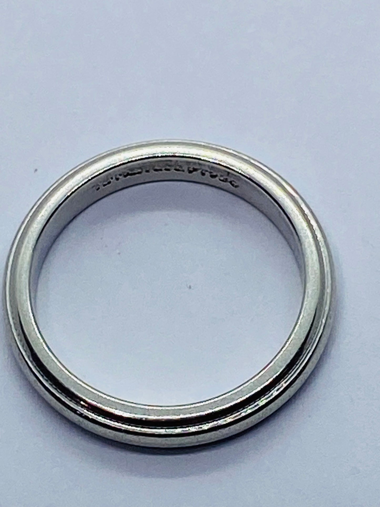 Authentic TIFFANY & CO PLATINUM 950 MILGRAIN WEDDING BAND 3MM SIZE 4.25