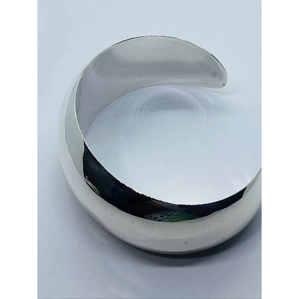 TIFFANY & CO STERLING SILVER Bangle Bracelet Wide Cuff 925 Silver Italy 26MM