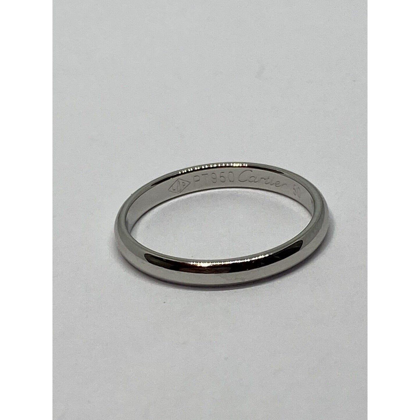 Cartier 1895 Platinum Wedding Band Ring - Size 50 US 5.25  - 2.5mm Wide