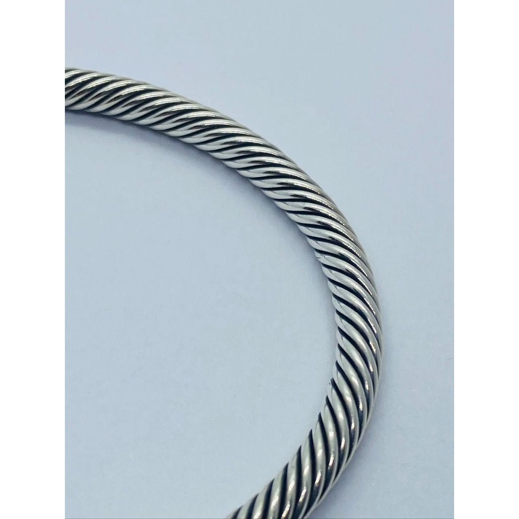David Yurman Sterling Silver 18K 750 Gold 4mm Dome Bracelet 6.75"