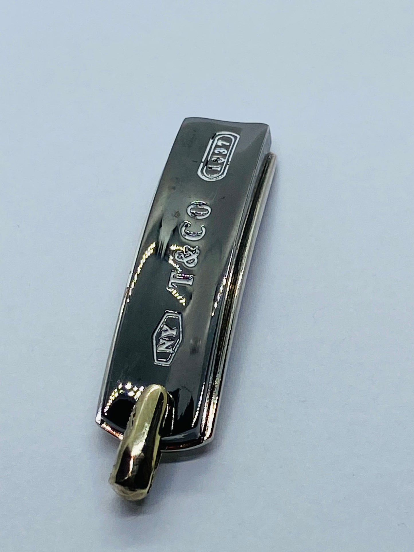 Tiffany 1837 Black Titanium Galaxy Dog Tag Pendant Surfer Mint Condition