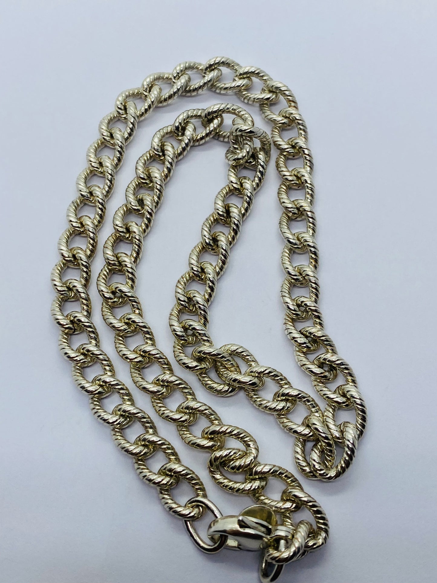 Tiffany & Co. Silver Twisted Cable Link Chain 16.5” Necklace