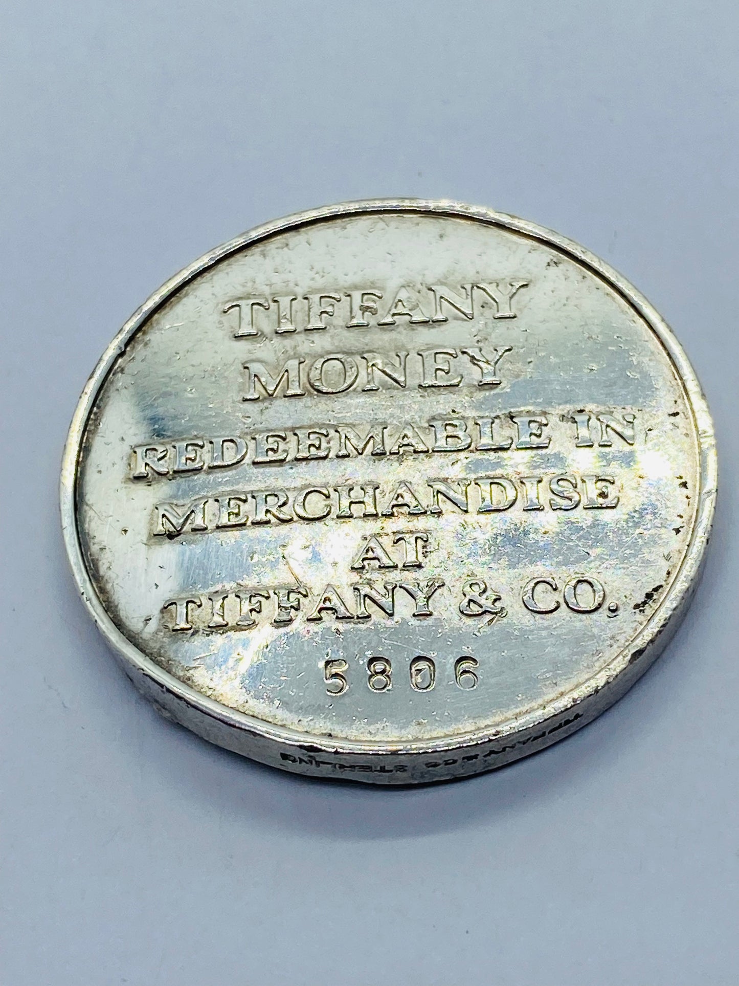 TIFFANY 50 DOLLAR SILVER MERCHANDISE COIN RETIRED See Pictures. 29.1 Grams