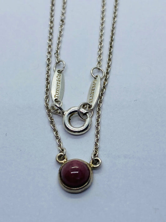 Tiffany & Co. Rhodonite Colors by the Yard Necklace 16” Elsa Peretti Silver