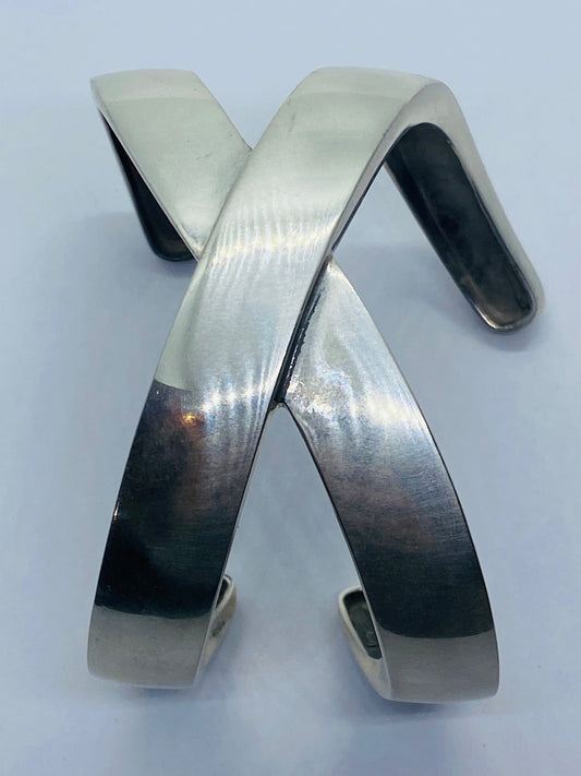 TIFFANY & Co STERLING PALOMA PICASSO GRAFFITI X CUFF BRACELET 1985 76.1G Rare