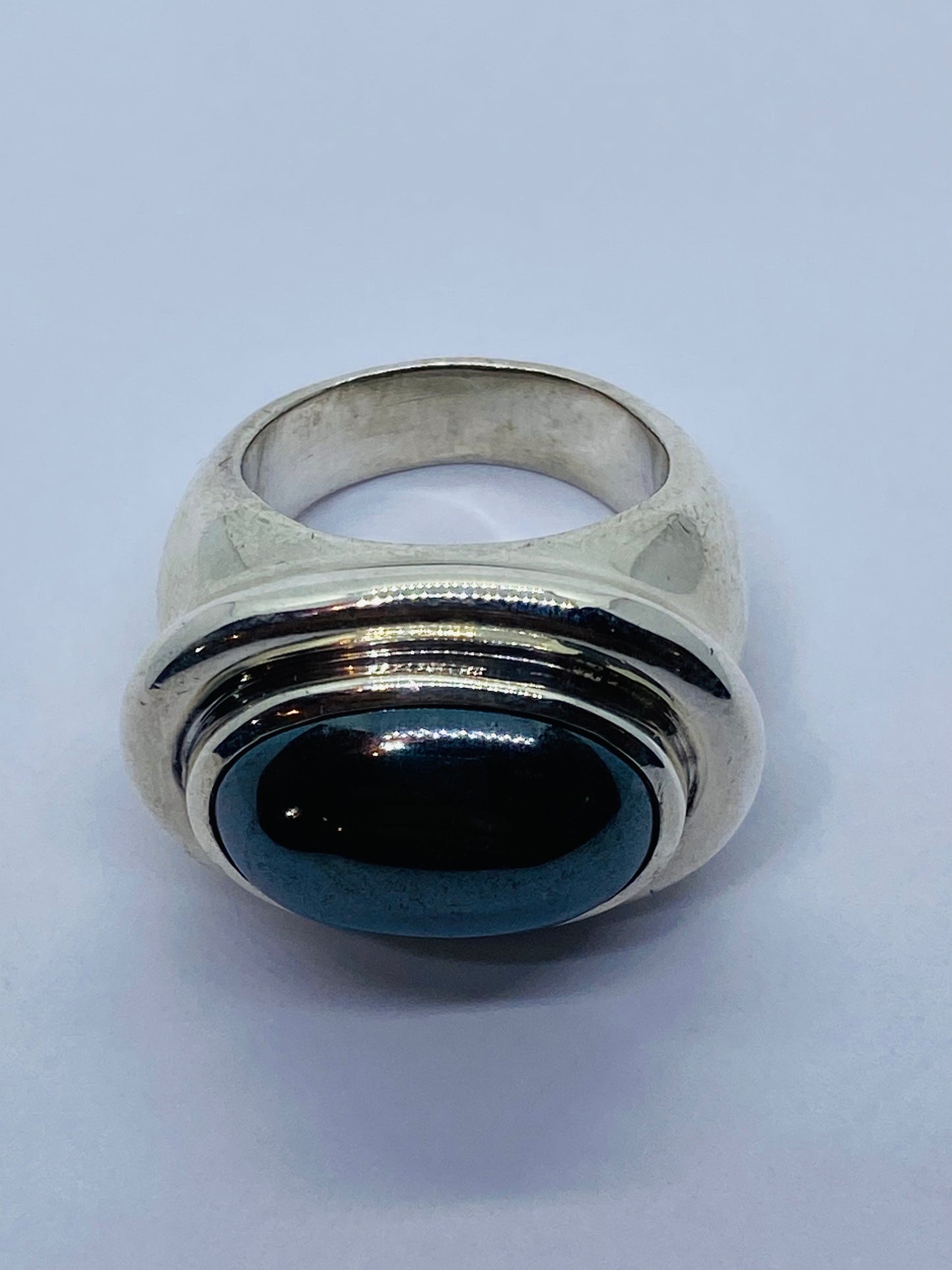 Tiffany & Co. Paloma Picasso925 Sterling Silver Cabochon Hematite Ring 7