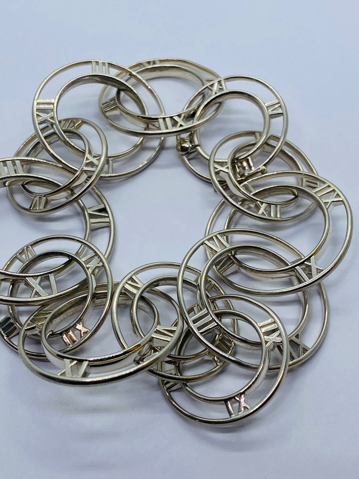 Tiffany Co. ATLAS Link Bracelet 7” Mint Condition 925 Sterling Silver