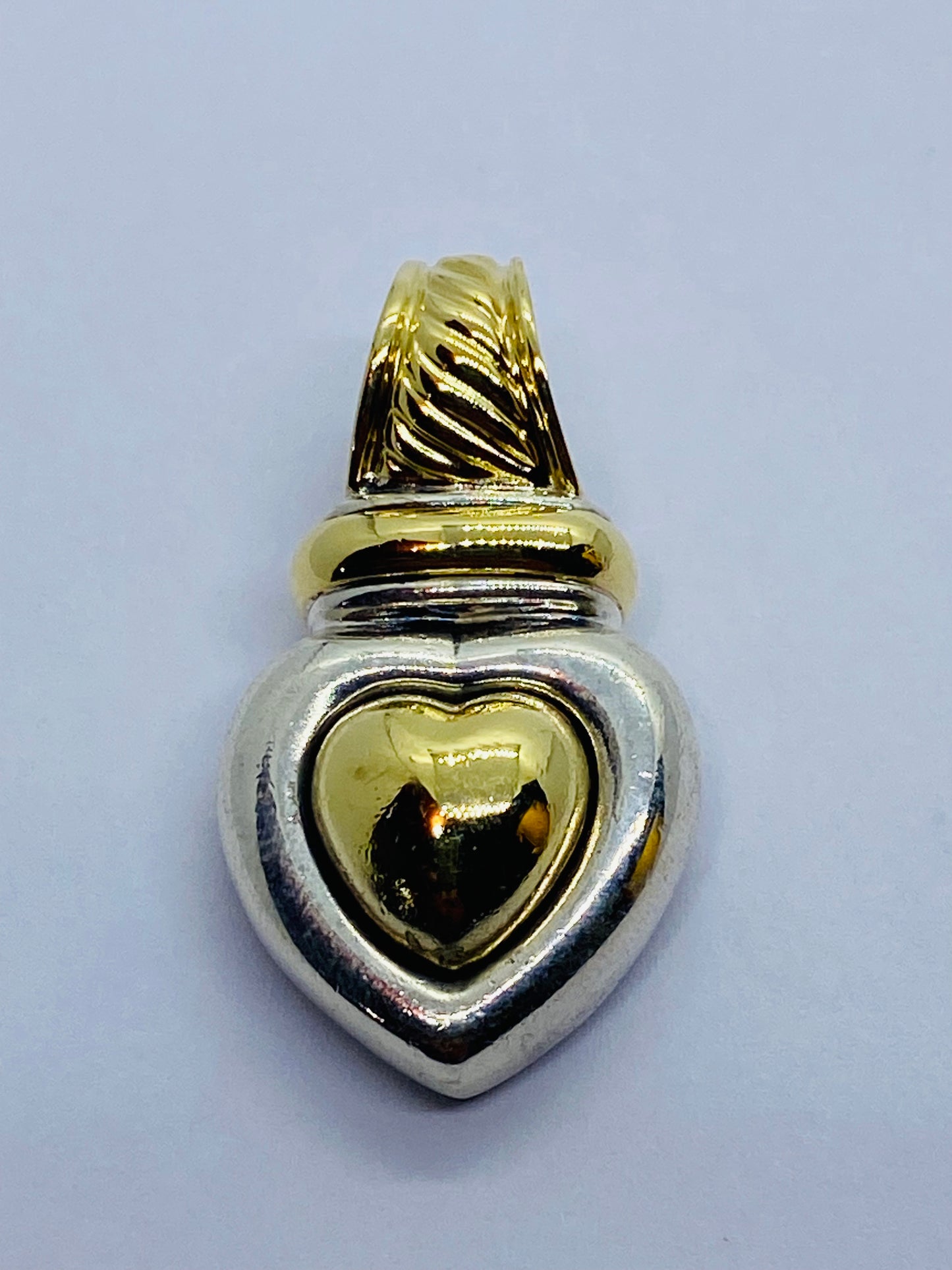 DAVID YURMAN 18K Gold & Sterling Silver Puffed Heart Pendant Enhancer