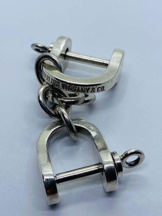 Tiffany & Co Silver Shackle Key Ring Keychain Rare 3.5” 36.8 Grams Pouch Box