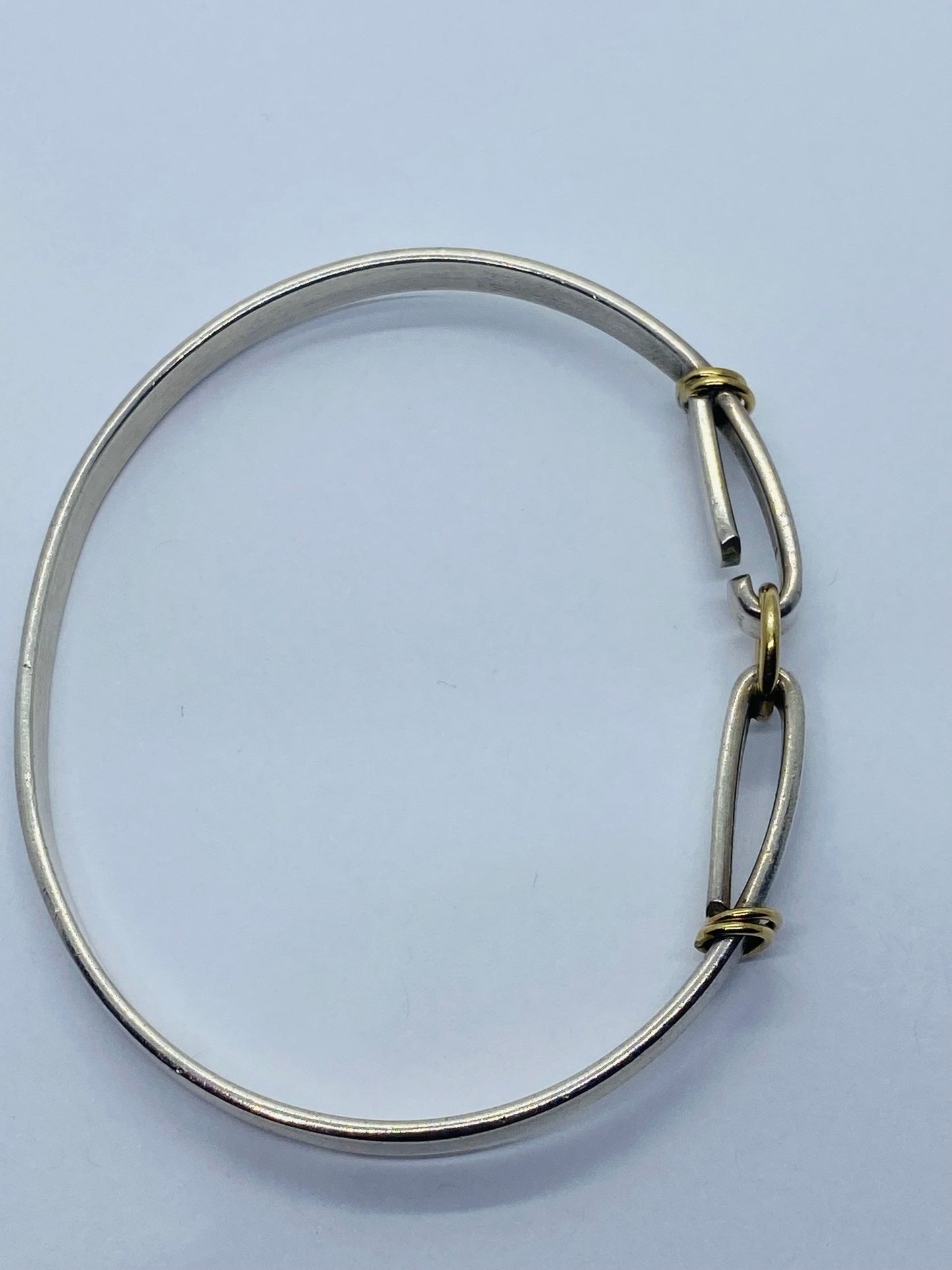 Authentic Tiffany & Co. 18K 750 Yellow Gold Circle Center Sterling Bracelet 7”