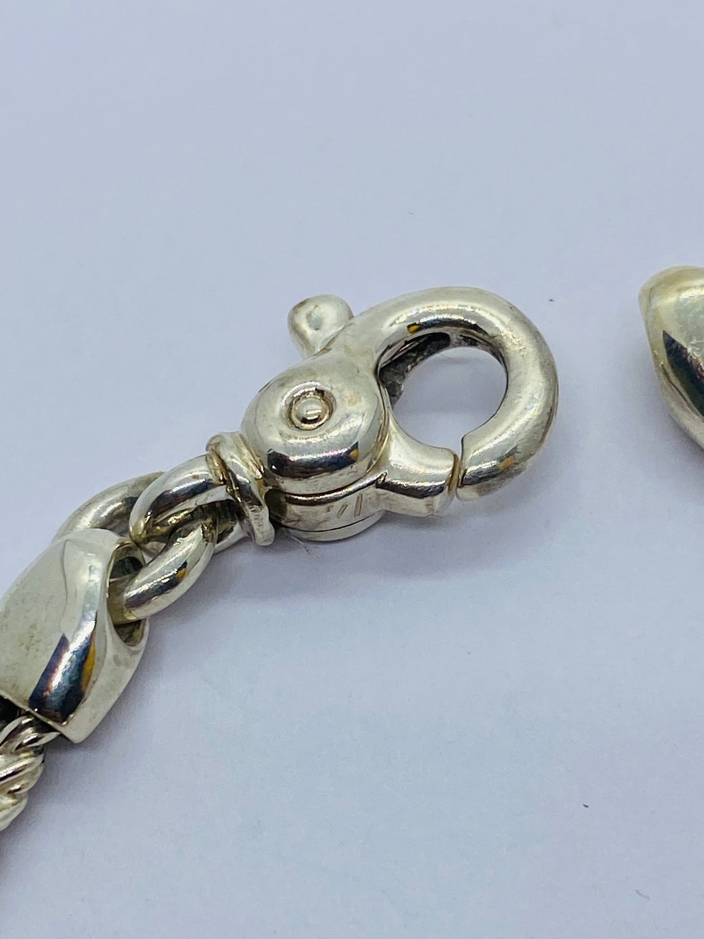 Tiffany & Co Sterling Silver & 18k Gold Double Rope Heart Slide Bracelet 6.75”
