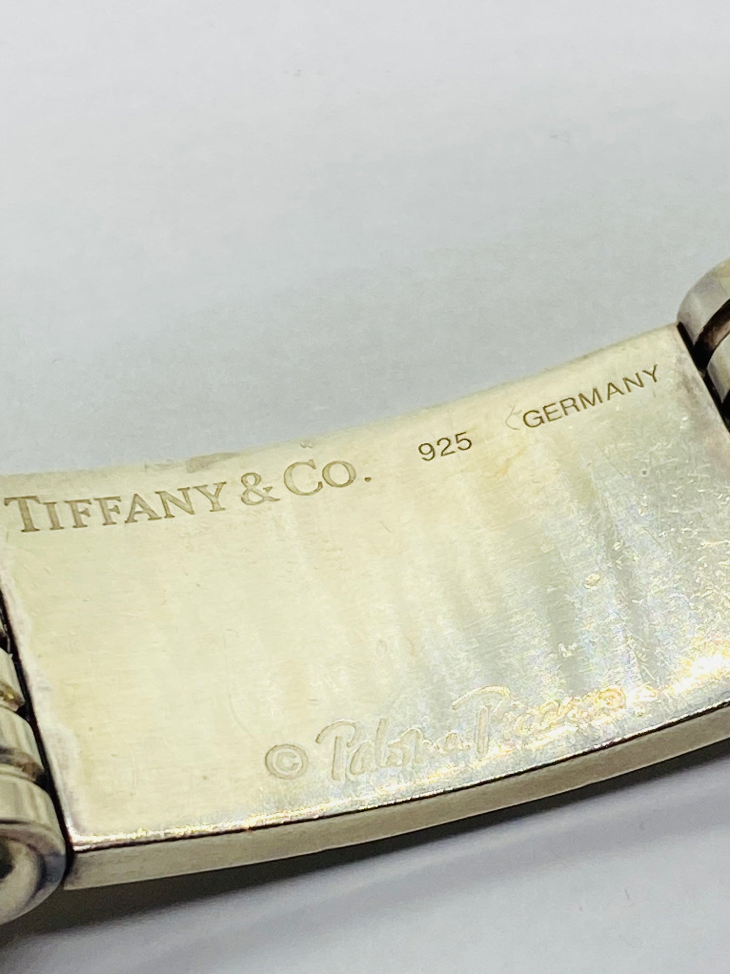 TIFFANY & CO PALOMA PICASSO WIDE ID GROOVE  7.5" BRACELET. STERLING 925 RUBBER