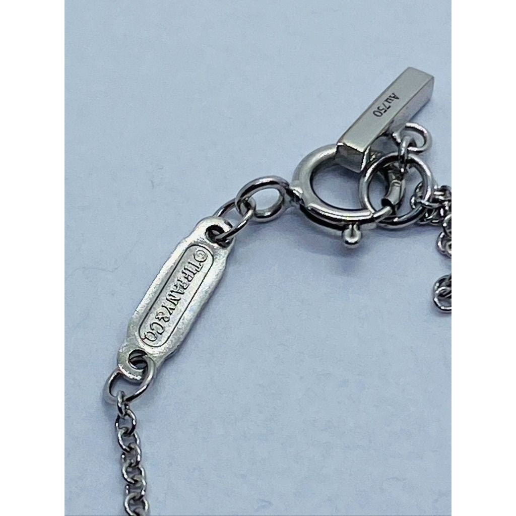 Tiffany & Co. T Smile Pendant Necklace 18K White Gold Mini 16-18"