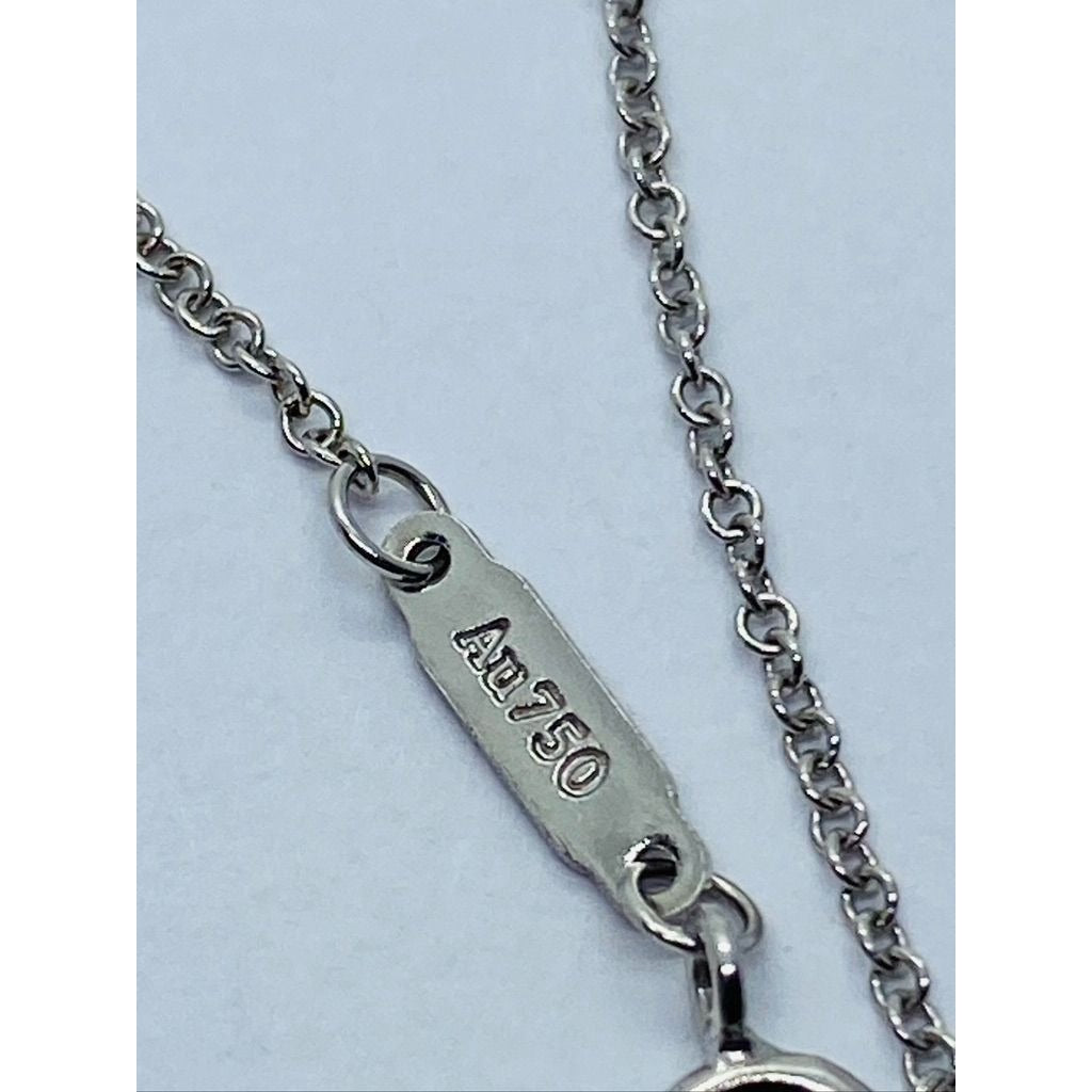 Tiffany & Co. T Smile Pendant Necklace 18K White Gold Mini 16-18"