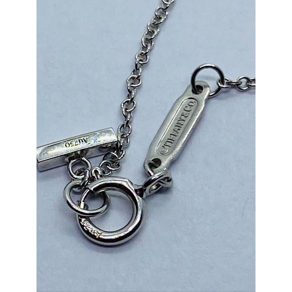 Tiffany & Co. T Smile Pendant Necklace 18K White Gold Mini 16-18"