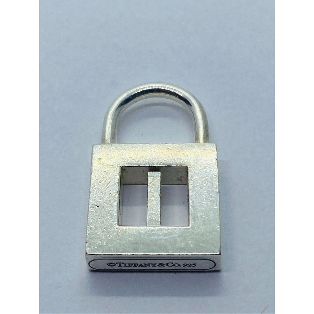 Tiffany & Co. Sterling Letter i Padlock Pendant Charm Opens Closes Normally