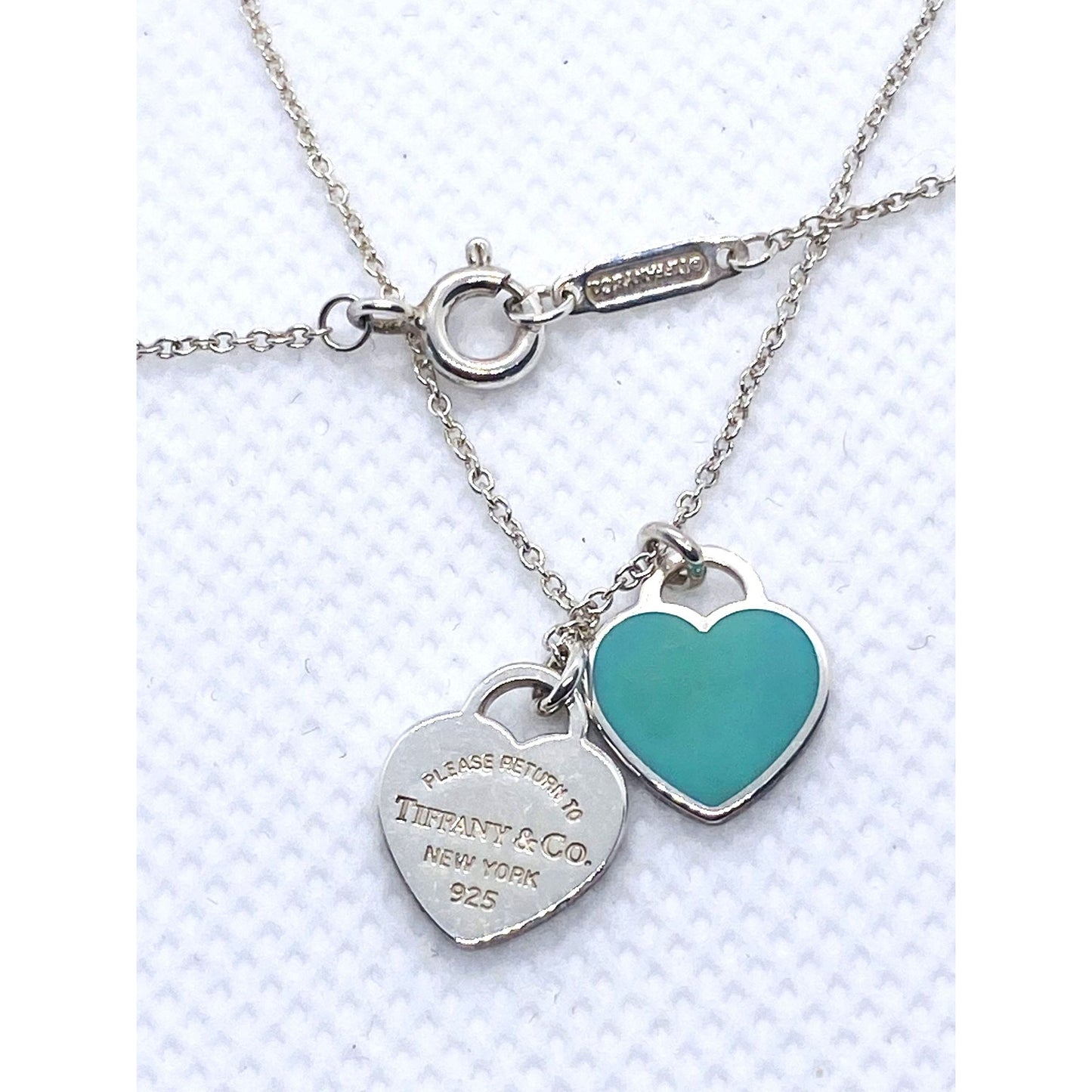 Tiffany & Co Sterling Silver 925 Mini Double Heart Necklace 18"