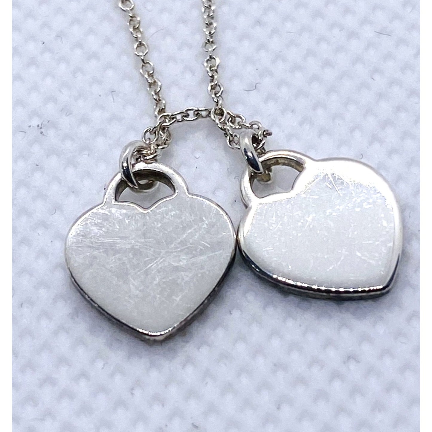 Tiffany & Co Sterling Silver 925 Mini Double Heart Necklace 18"