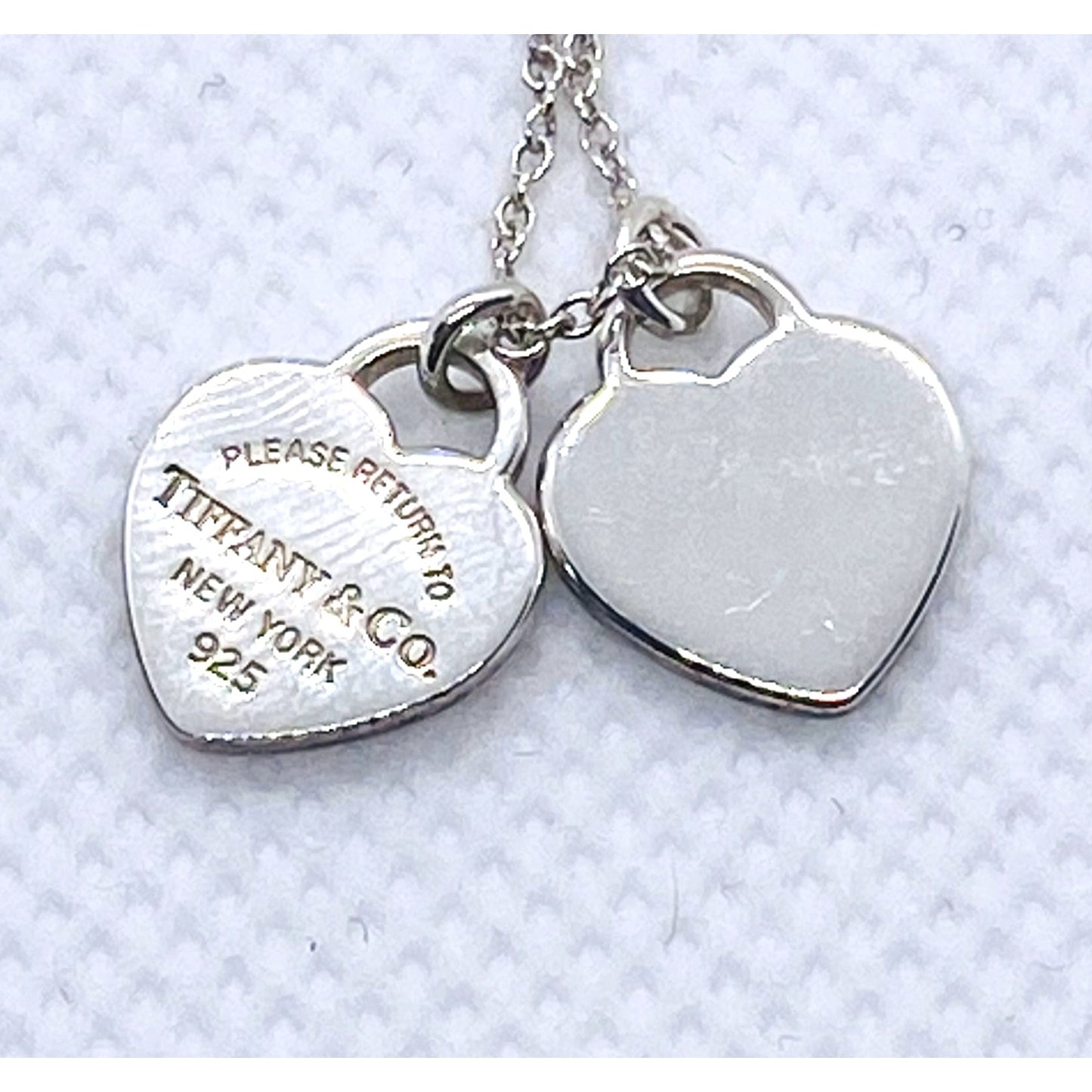 Tiffany & Co Sterling Silver 925 Mini Double Heart Necklace 18"