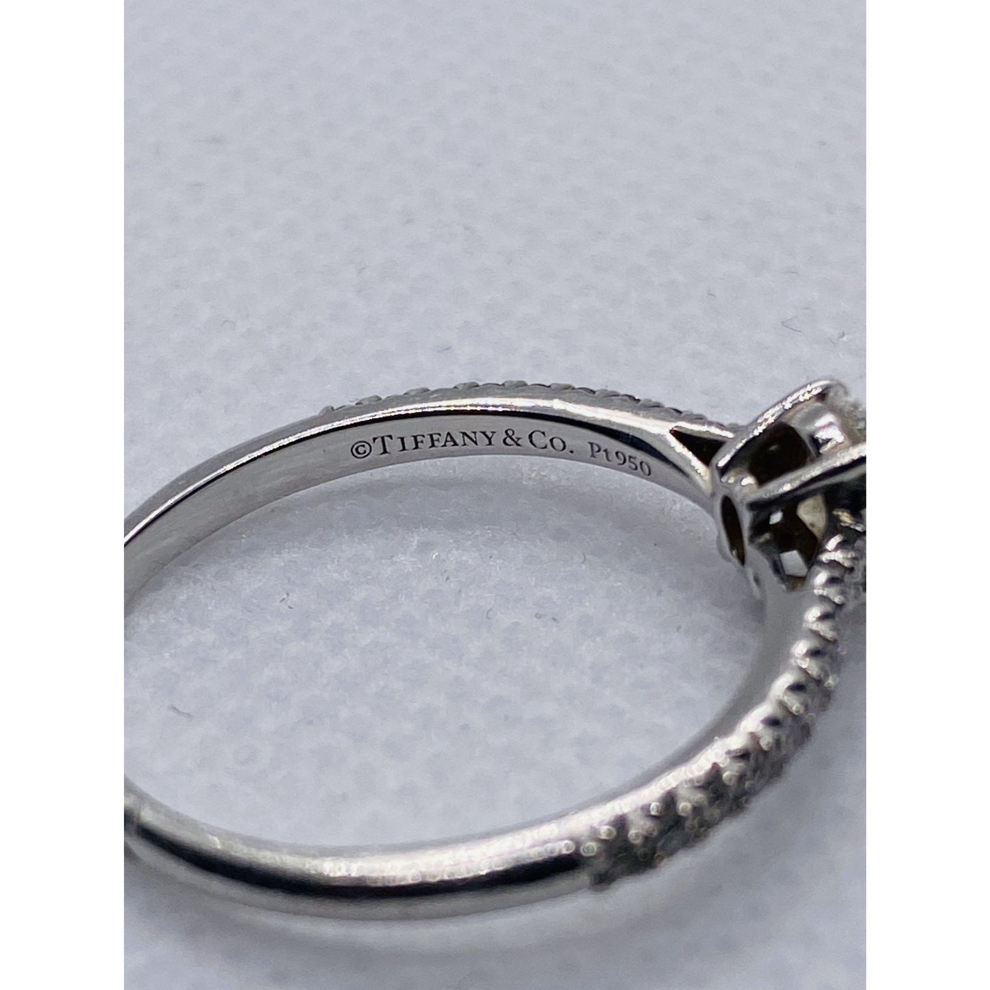 Tiffany & Co Platinum 950 Novo .60TCW Size 7.5 Oval Diamond