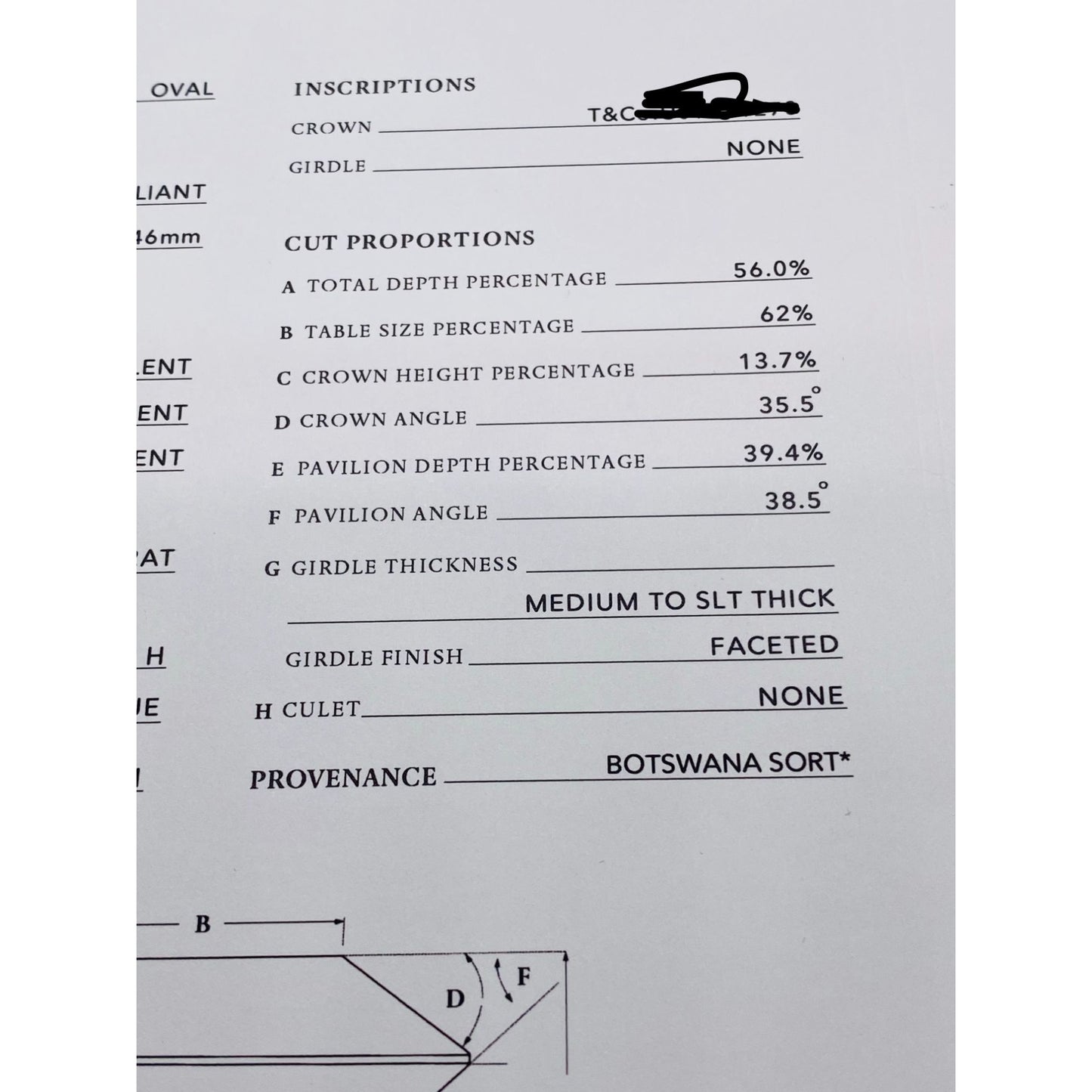 Tiffany & Co Platinum 950 Novo .60TCW Size 7.5 Oval Diamond