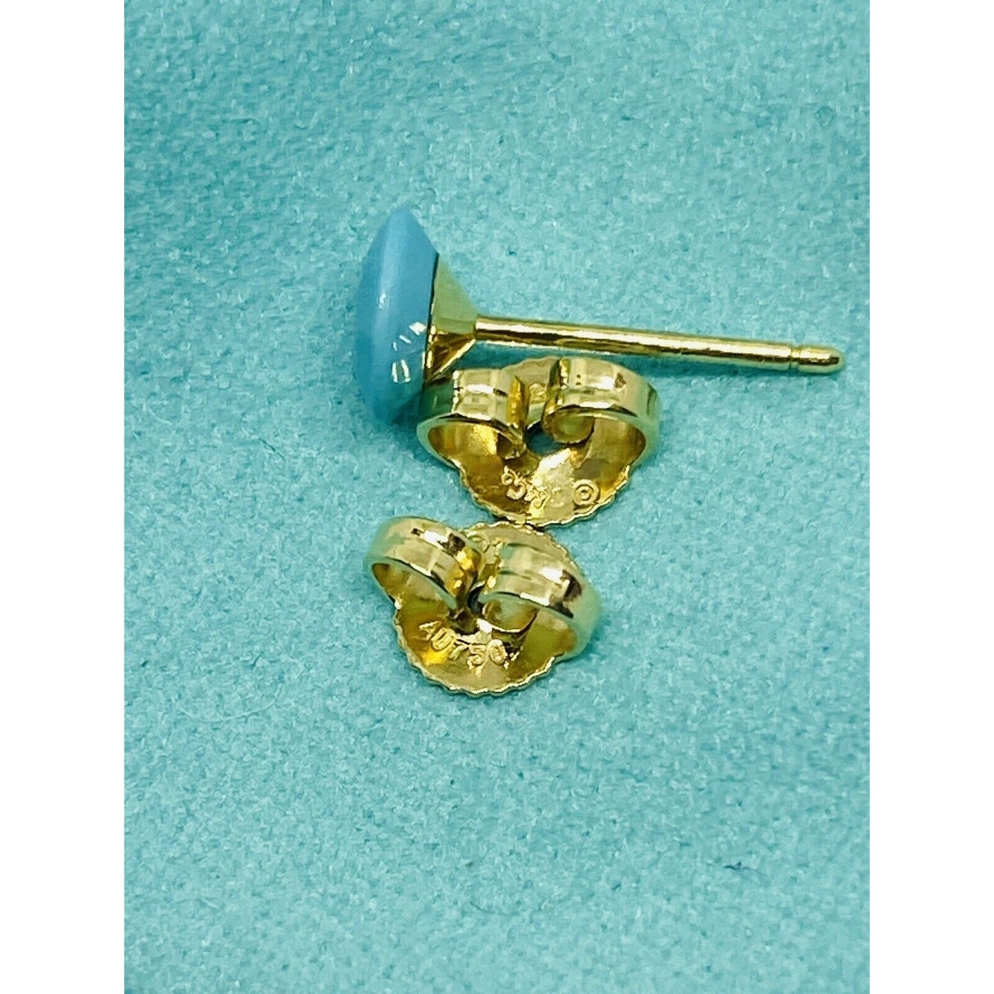Tiffany & Co Elsa Peretti 18k Yellow Gold 2 Carat FACET Turquoise Earrings RARE
