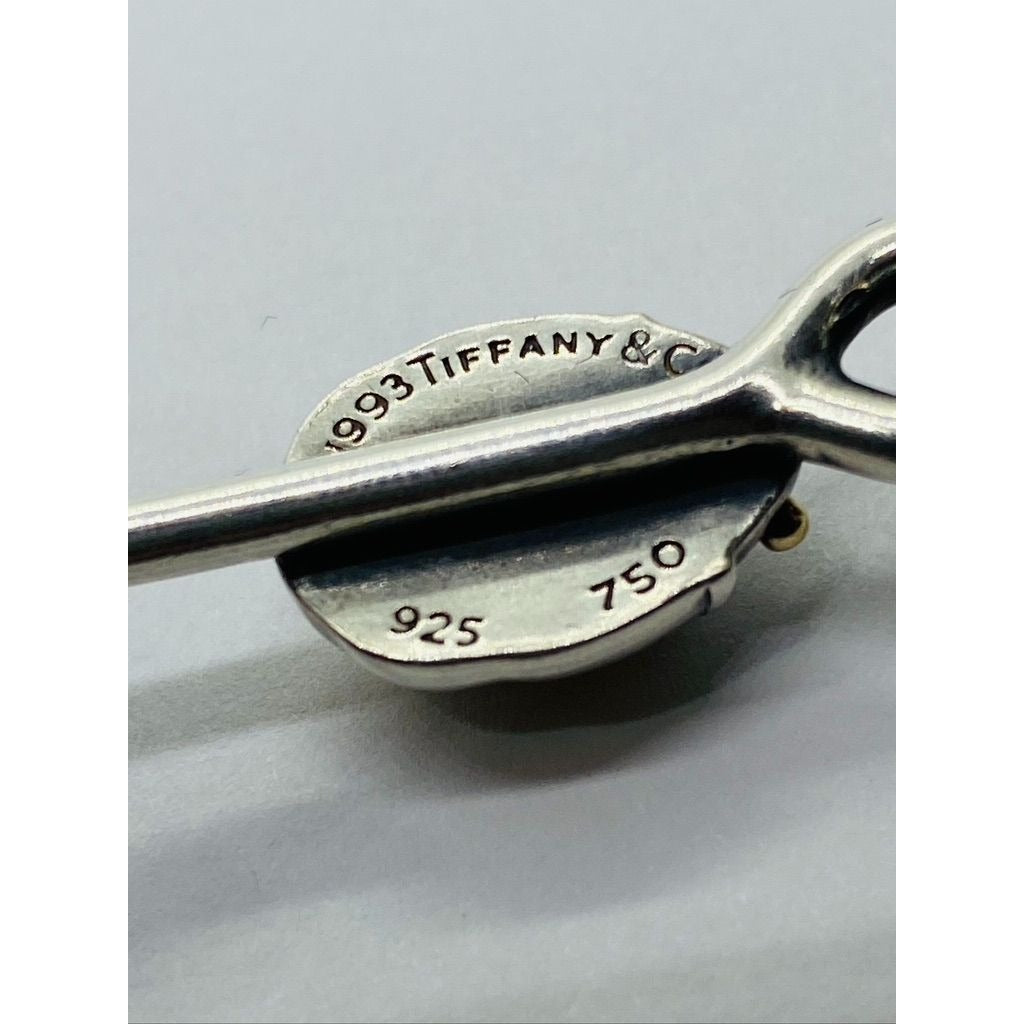 Tiffany & Co. Sterling Silver 18K Yellow Gold Scarab Hook & Eye Bracelet
