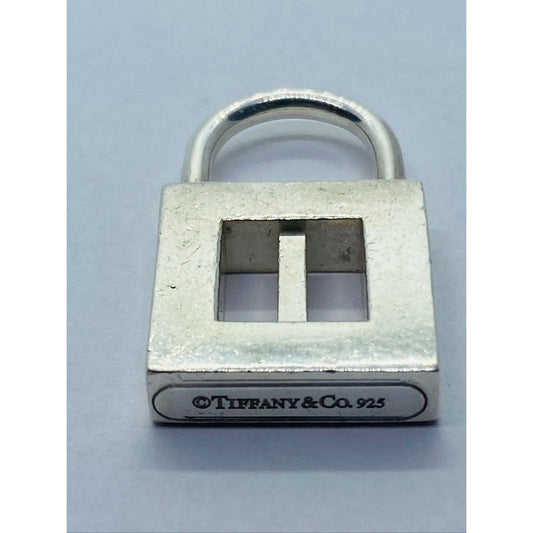 Tiffany & Co. Sterling Letter i Padlock Pendant Charm Opens Closes Normally