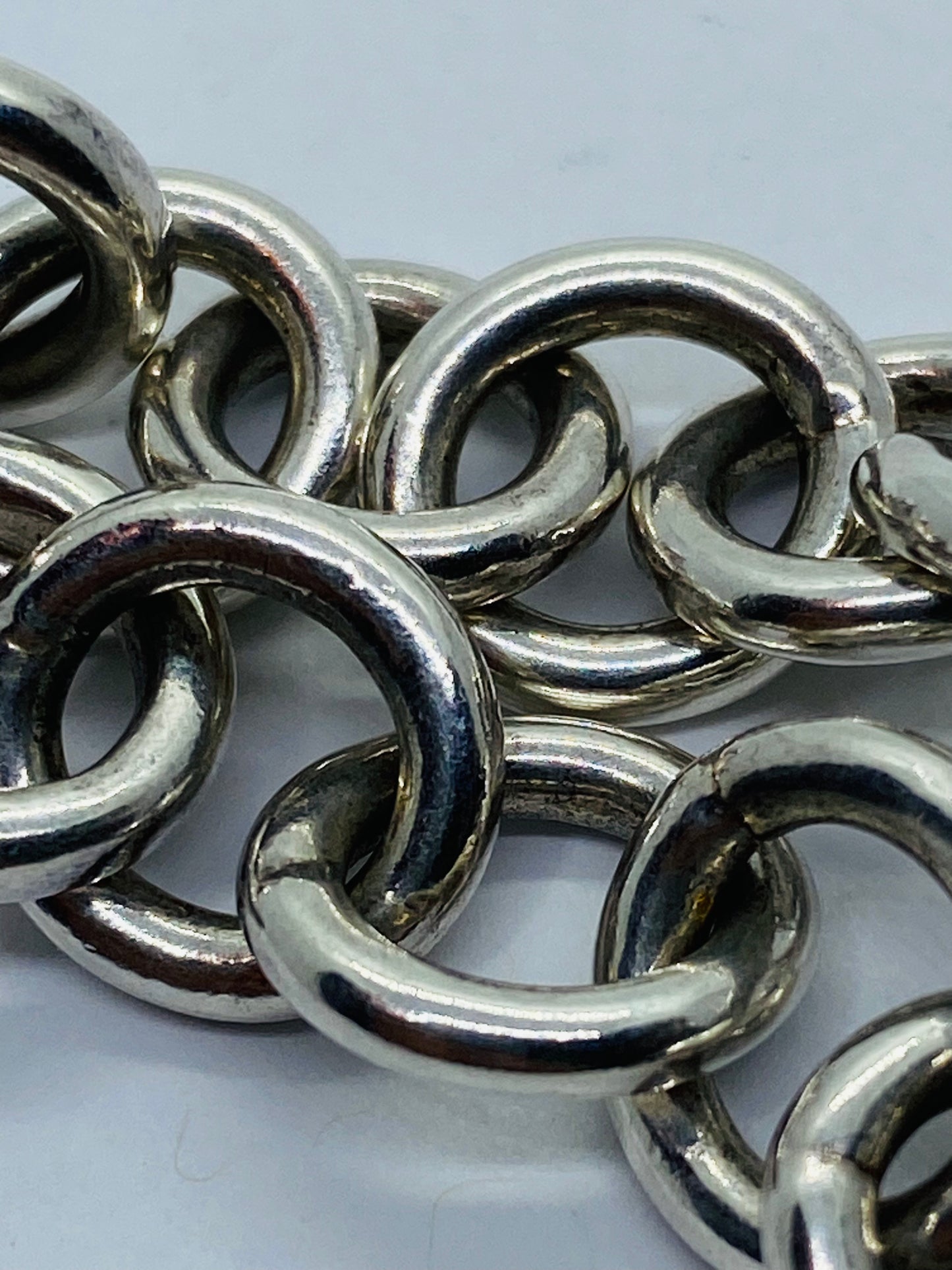 Tiffany & Co 925 Sterling Silver Round Clasping End 7.25" Bracelet  Enamel RTT