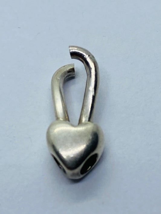 Tiffany & Co Sterling Silver Solid Heart Padlock Link