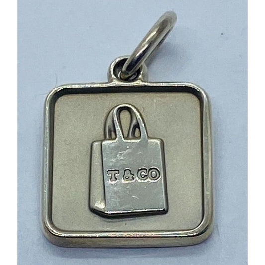 TIFFANY & CO SILVER LEXICON SHOPPING BAG PENDANT CHARM