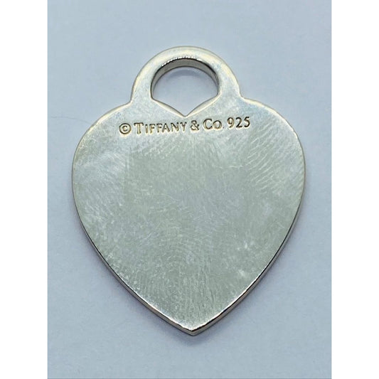 Tiffany & Co Sterling Silver Engravable Blank Heart Tag Charm Pendant
