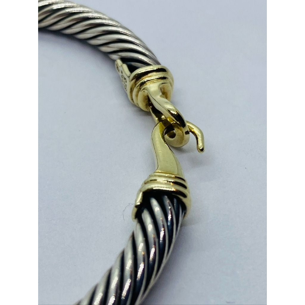 David Yurman Buckle Cable Classic Bracelet in Sterling Silver with 14k Gold