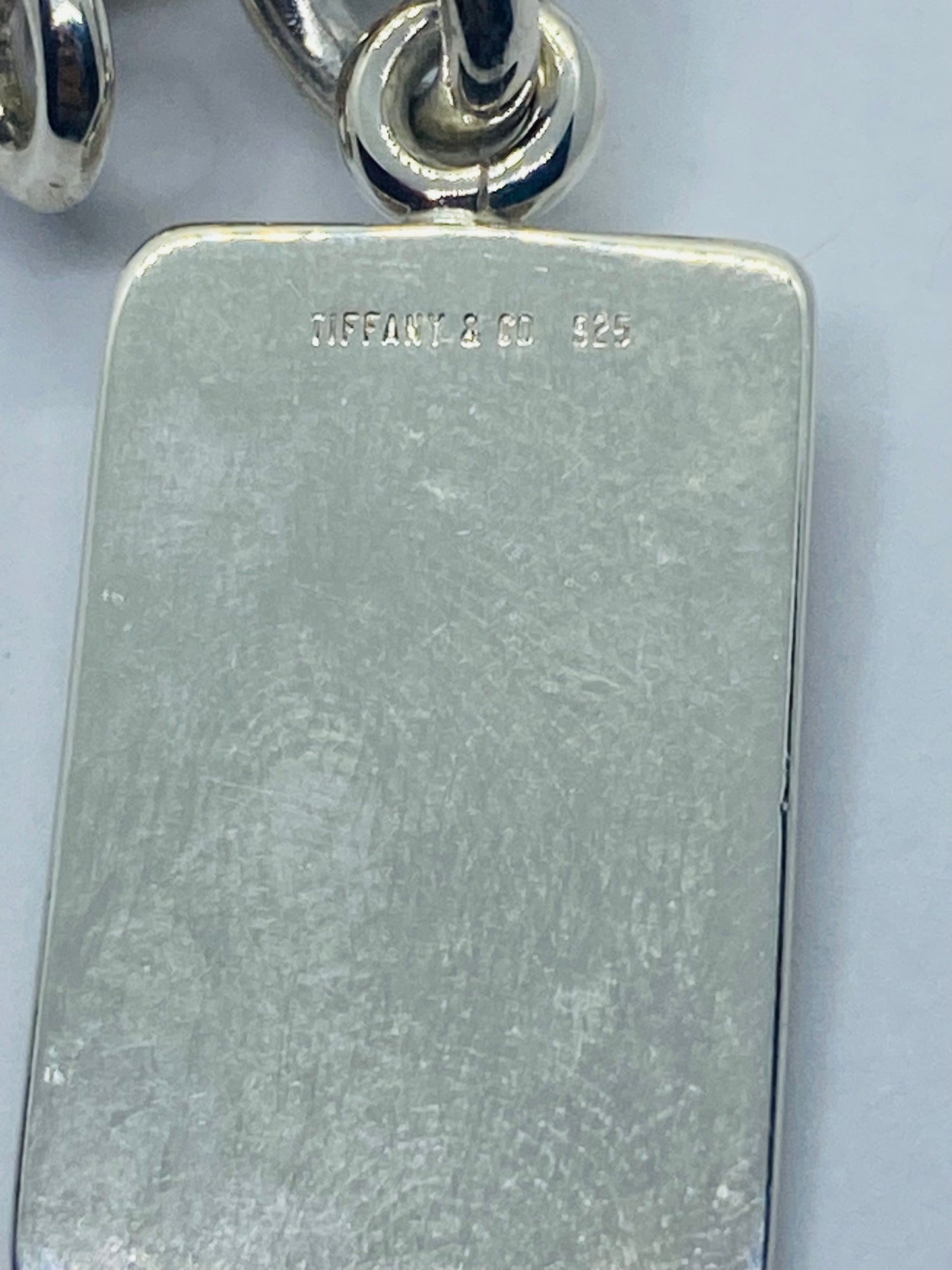 Tiffany & Co VINTAGE Shackle and ID  Tag Key Ring KEYRING, KEYCHAIN 3.25”