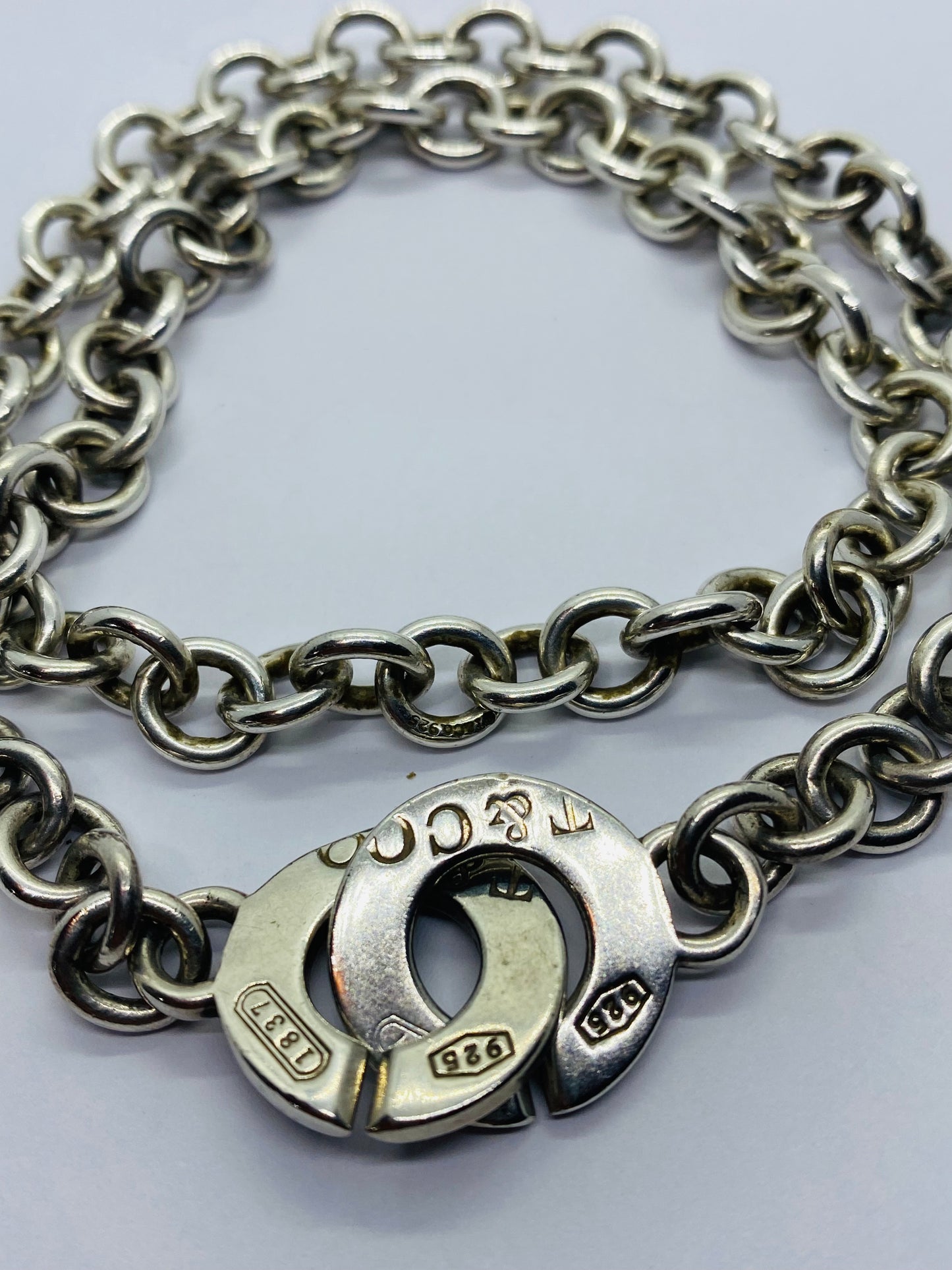 Tiffany Co. 1837 Sterling Silver Interlocking Circles Chain Necklace 17”