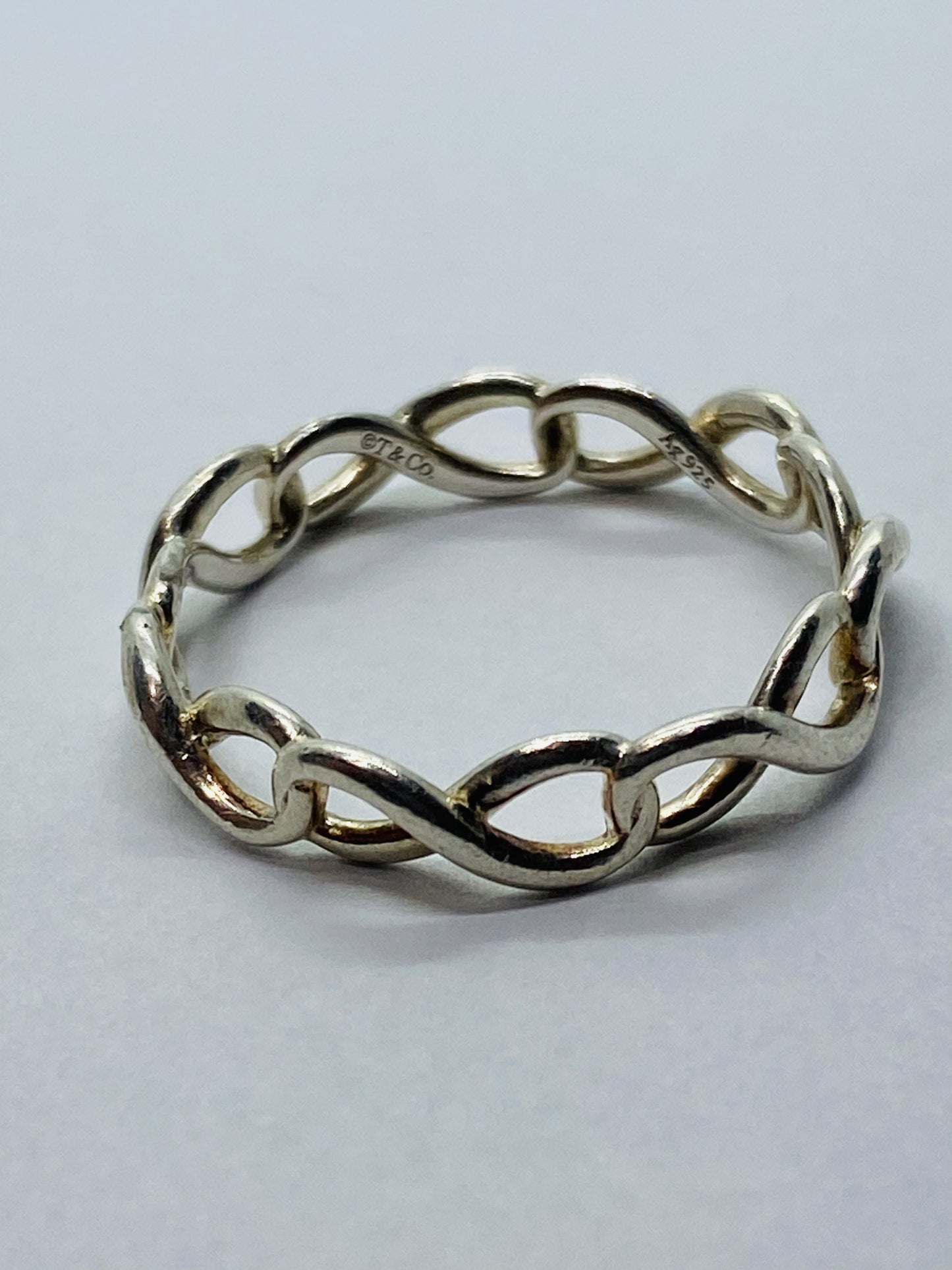 Tiffany & Co. Sterling Silver 925 Infinity Narrow Band Ring Size 6