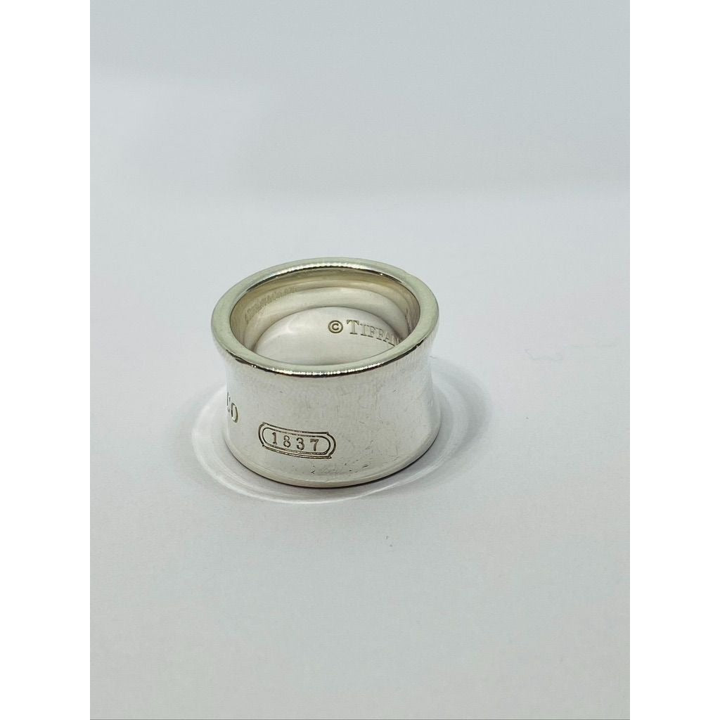 Tiffany & Co. Sterling Silver 1837 Wide Band Ring Size 4.75